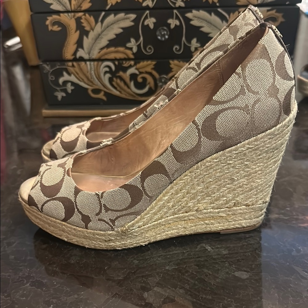 Brown Wedge Espadrille Sandals